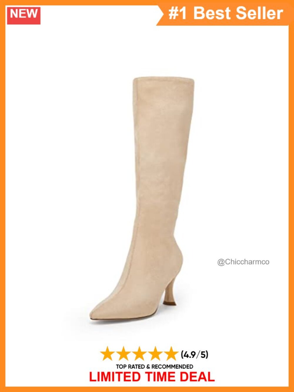 Knee High Boots Pointed Toe Kitten Heel Vegan Suede Stretchy Comfort Winter Boot